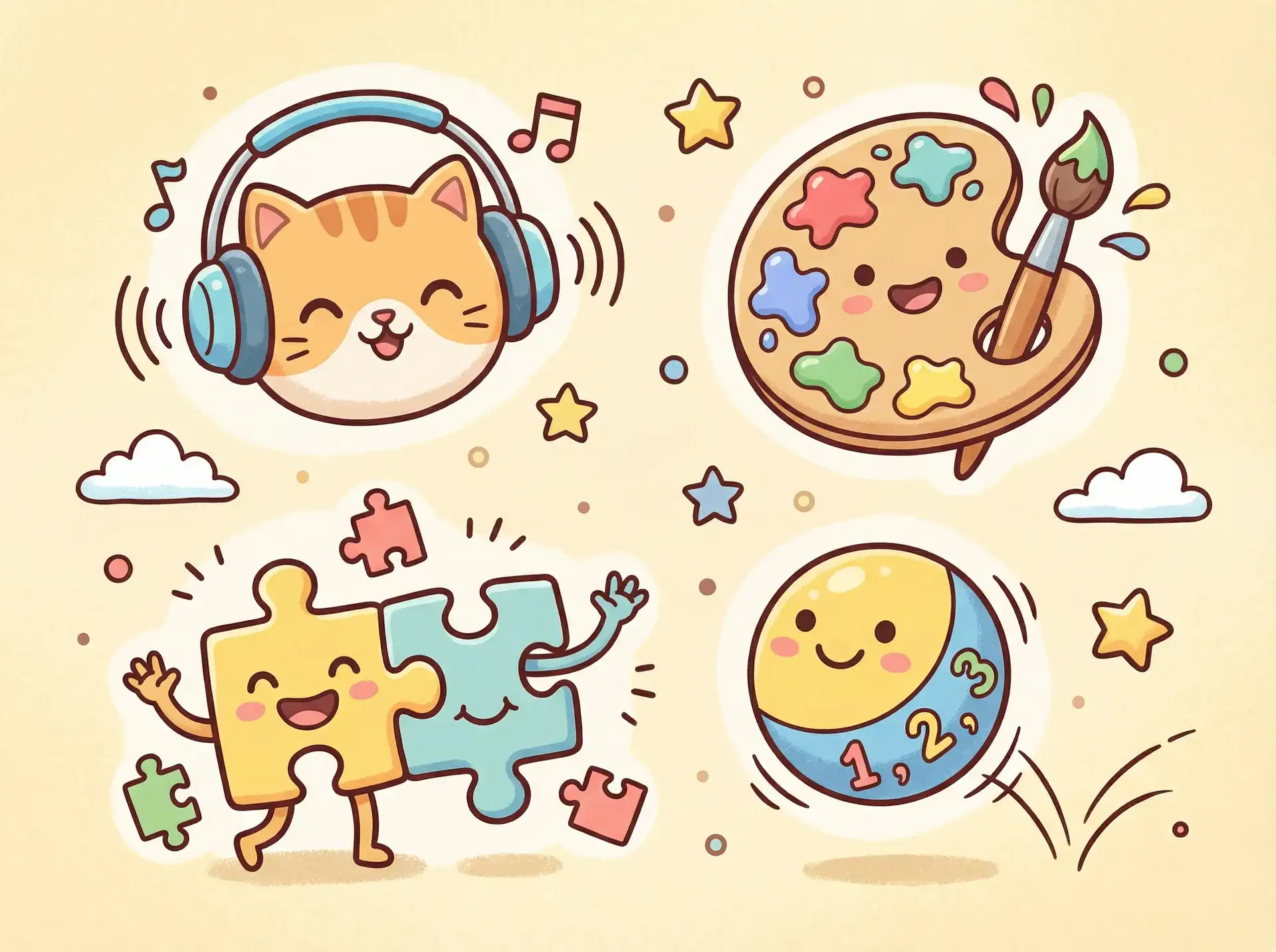 小朋友的手工作品 - 蓝胖出装 益智创作